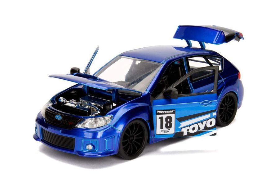 Масштабная модель Subaru Impreza WRX STI 2012 синяя JDM Tuners 1:24