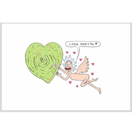 Открытка Рик и Морти - Love Portal 10х15 Workshop Phoenix