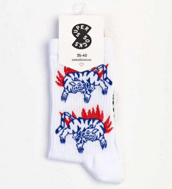 Носки SUPER SOCKS Огненные тигры (размер 40-45)