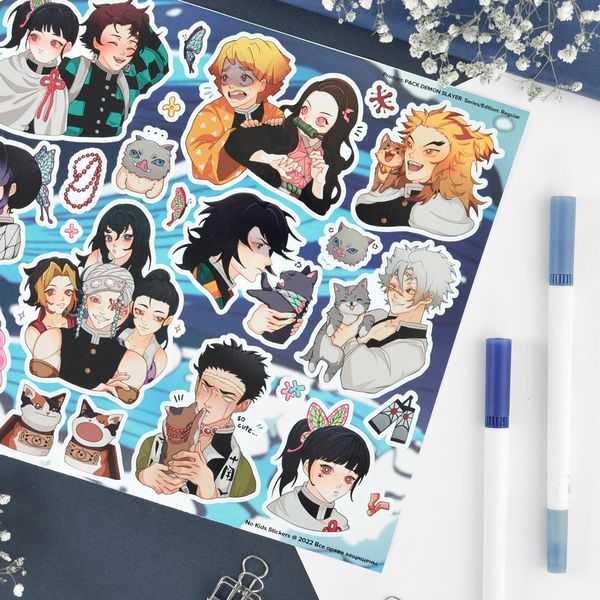 Набор стикеров Клинок рассекающий демонов - 2 (Demon Slayer) No kid's изображение 3