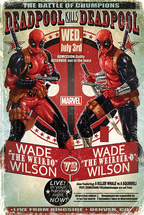 Постер Дэдпул - Уэйд против Уэйда (Deadpool - Wade vs Wade) 61х91 см