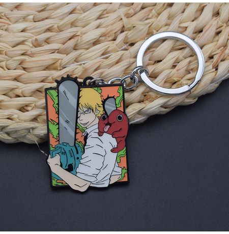 Брелок Человек-бензопила - Chainsaw Man 5х3 см металл