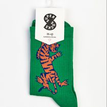 Носки SUPER SOCKS Восточный тигр, зеленый (размер 35-40)