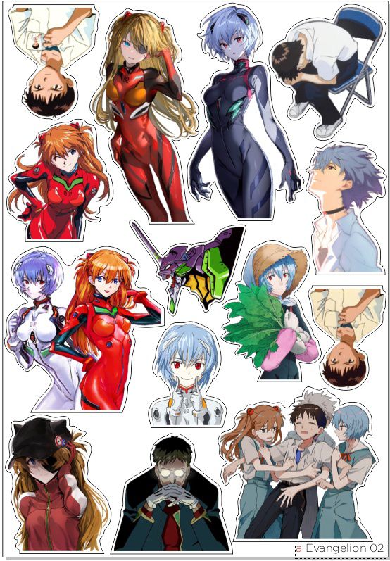 Набор стикеров Евангелион 02 (E&L Print Work)