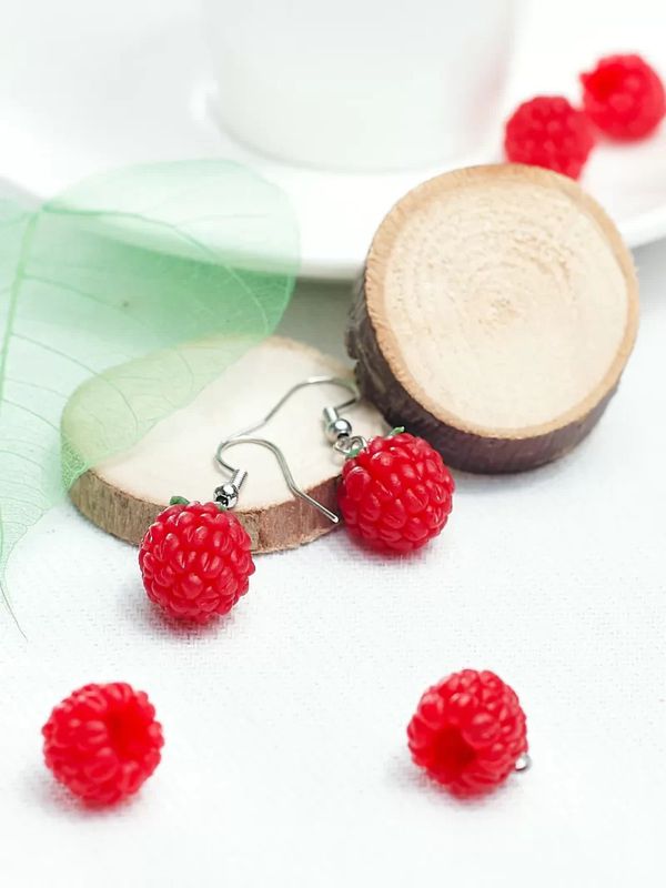 Серьги Малина с чашелистиком изображение 3