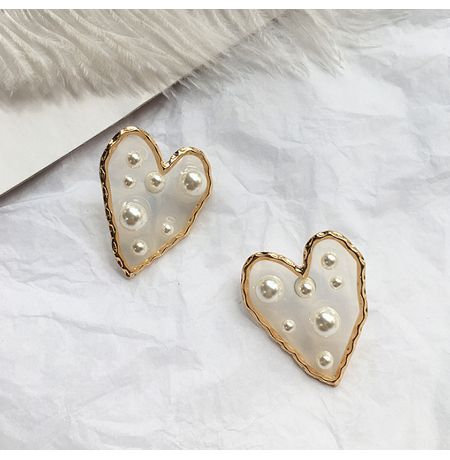Серьги Сердечки с жемчугом