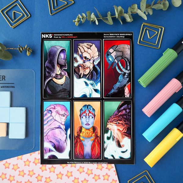 Наклейки Mass Effect, стикеры NKS Mini