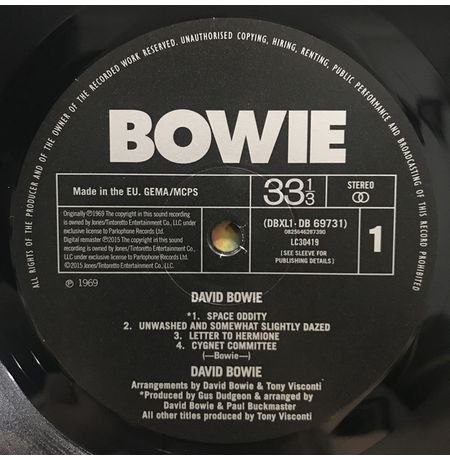 Виниловая пластинка David Bowie – David Bowie изображение 2