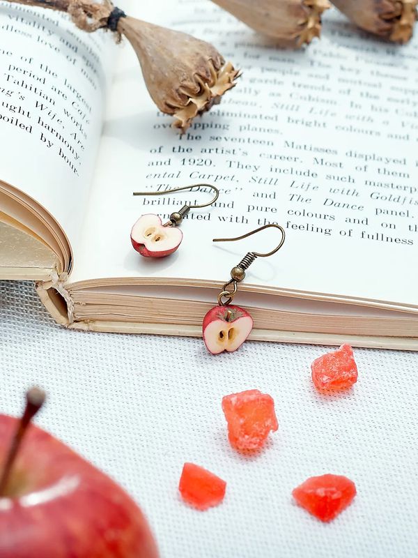 Серьги Яблоко половинки изображение 2