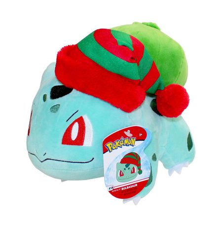 Мягкая игрушка Бульбазавр Новогодний (Bulbasaur Christmas Edition) 23 см
