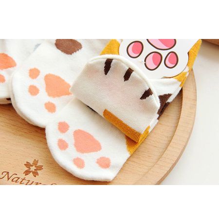 Носки Лапки котика бежевое пятно изображение 3