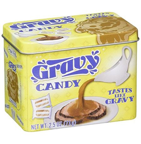 Конфеты Gravy Candy со вкусом подливы, в металлической коробке