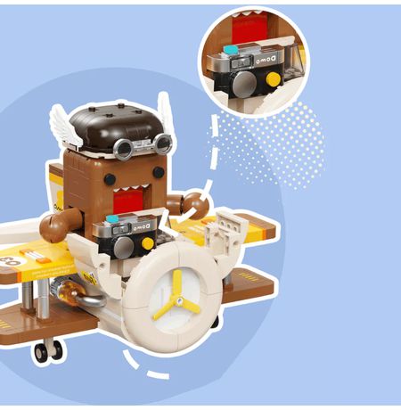Сборный конструктор AREA-X - Домокун на биплане (Sembo Block - Domo-kun) изображение 2