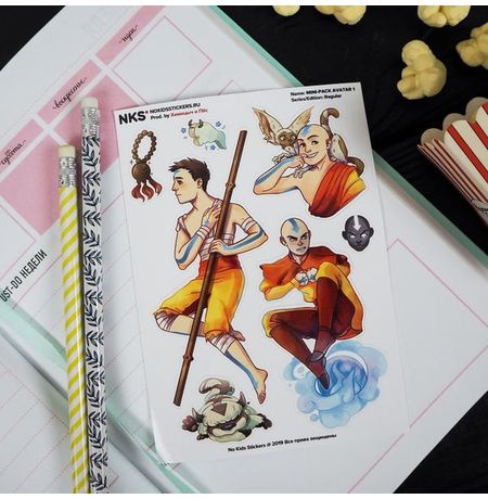 Наклейки Аватар - Аанг (Avatar), стикеры NKS Mini