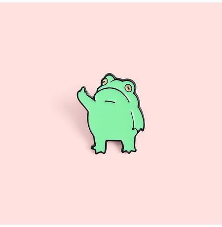 Значок Жабка с факом (пин, металл)