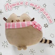 Мягкая игрушка Кот Пушин с шарфиком (Pusheen Cat) 16 см
