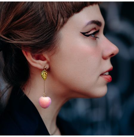 Серьги Персики, бархат изображение 3