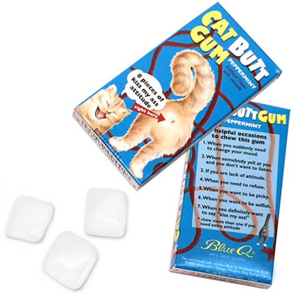 Жевательная резинка Blue Q Gum Cat Butts, перечная мята