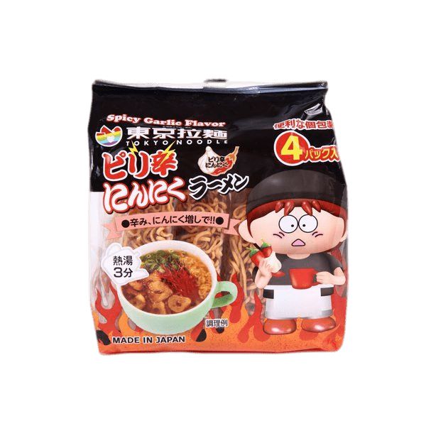 Лапша Tokyo Ramen острый чесночный с чили на свином бульоне 4 порции Япония 120 гр