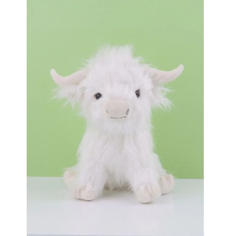 Мягкая игрушка Бык лохматый белый (Хайленд) 25 см