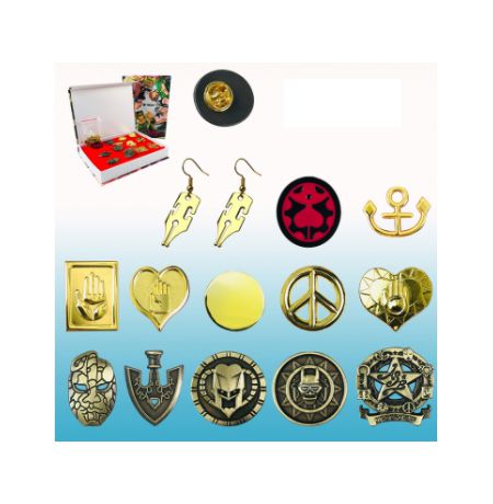 Набор значков и серьги ДжоДжо (JoJo's Bizarre Adventure)