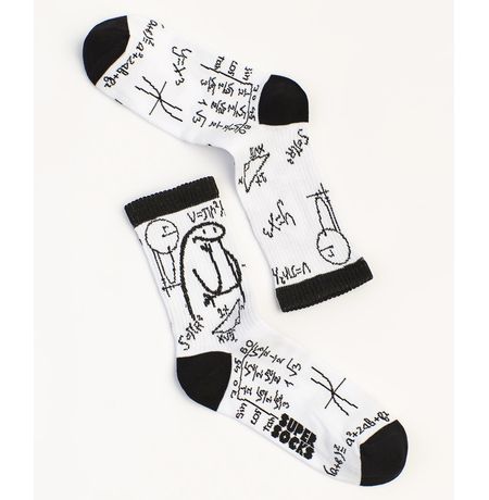 Носки SUPER SOCKS Задумался белые (размер 35-40)