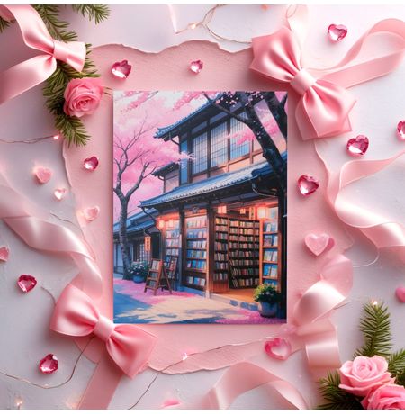 Открытка Японский книжный магазин 15х10,5