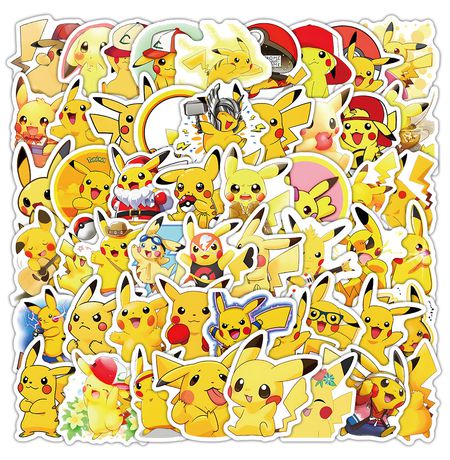 Стикеры Пикачу (Pikachu - Покемоны) в ассортименте 60 шт