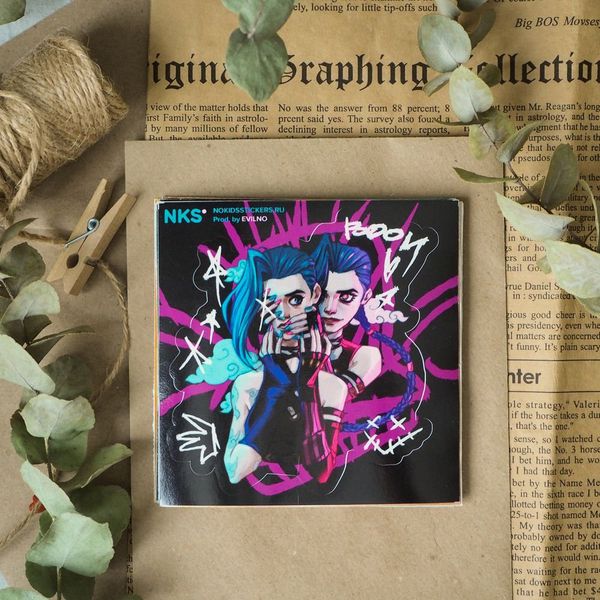 Наклейка Лига Легенд: Аркейн - Джинкс (Arcane - Jinx), стикер NKS card