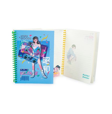 Блокнот Ретро - Девочка с магнитофоном