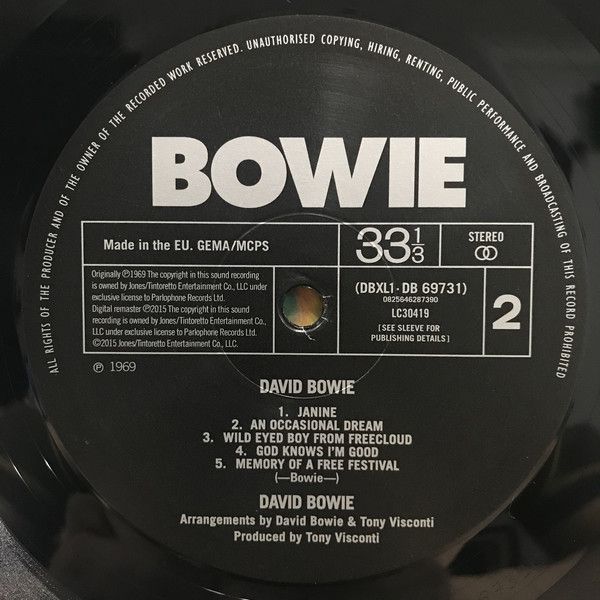 Виниловая пластинка David Bowie – David Bowie изображение 3