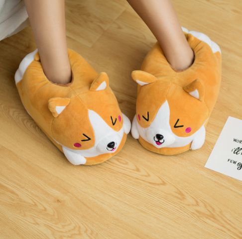 Тапочки Собака - Корги, с задниками