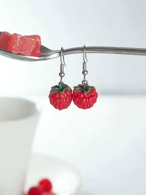 Серьги Малина с чашелистиком изображение 4