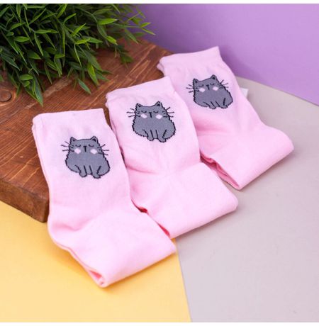 Носки Котик розовые изображение 3