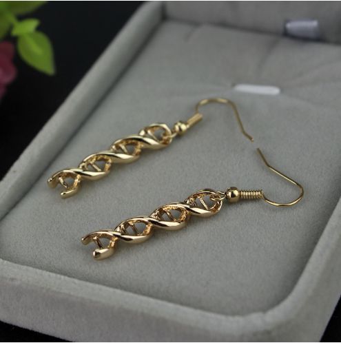 Серьги ДНК золото