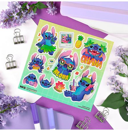 Наклейки Стич (Stitch), стикеры NKS Q-Pack