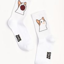 Носки SUPER SOCKS Кот А паттерн белые (размер 35-40)