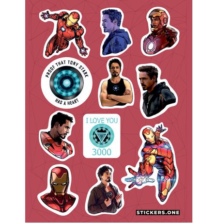 Набор стикеров Железный Человек (Iron Man)