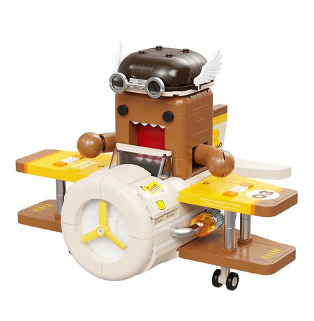 Сборный конструктор AREA-X - Домокун на биплане (Sembo Block - Domo-kun)