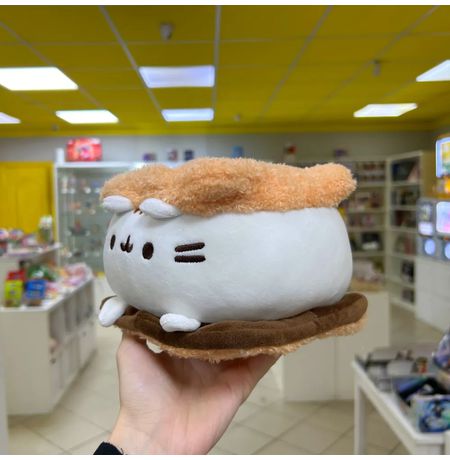 Мягкая игрушка Пушин Пломбирный сэндвич (Pusheen Cat) 15х15 см