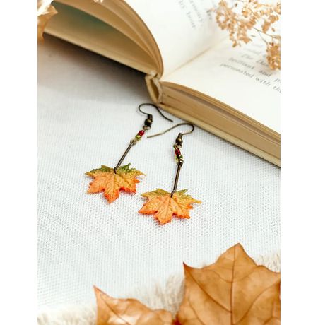 Серьги Кленовый лист изображение 4