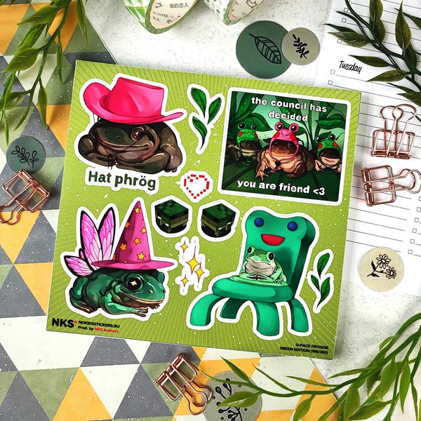 Наклейки Мемные лягушки, стикеры NKS Q-Pack