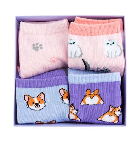 Носки Корги и котики, 4 пары изображение 6