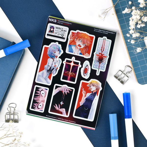 Наклейки Евангелион 2 (Evangelion), стикеры NKS Mini
