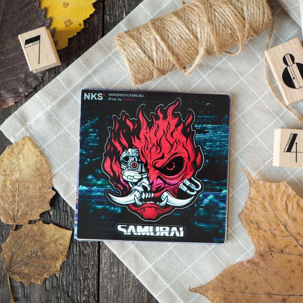 Наклейка Киберпанк 2077 - Самурай (Cyberpunk), стикер NKS card