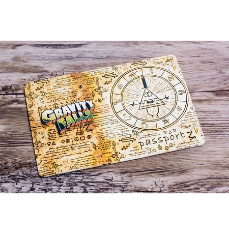 Обложка на паспорт Гравити Фолз (Gravity Falls) лого
