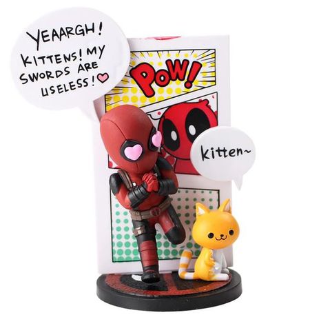 Фигурка Дэдпул с котиком (Deadpool Mini Egg Attack Series)