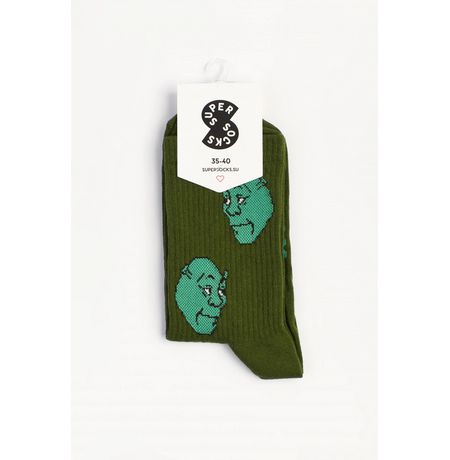 Носки SUPER SOCKS Шрек паттерн (размер 35-40)