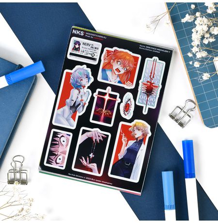 Наклейки Евангелион 2 (Evangelion), стикеры NKS Mini