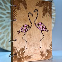 Блокнот деревянный - Фламинго, Молния